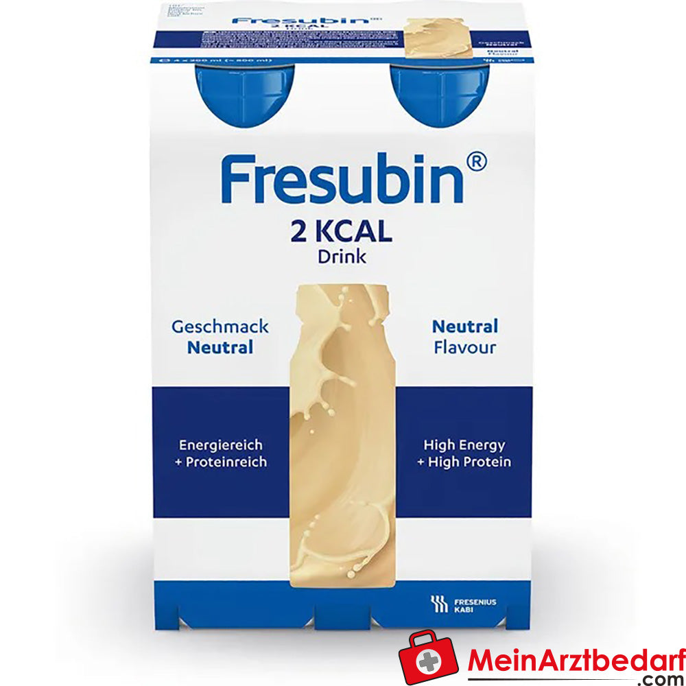 Fresubin 2 kcal Trinknahrung Neutral | Aufbaukost & Nahrung mit Vitamin D für mehr Energie, 4 x 200ml.