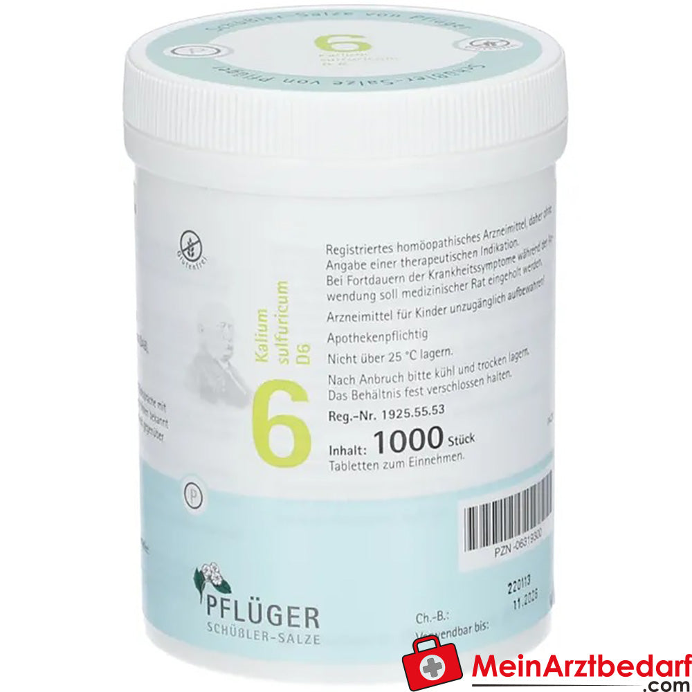 Biochemia Pflüger No. 6 Potassium sulphuricum D6 250 mg Tabletki