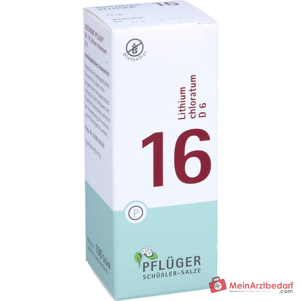 Biochemie Pflüger nr. 16 Lithium chloratum D6 Tabletten, 100 st.
