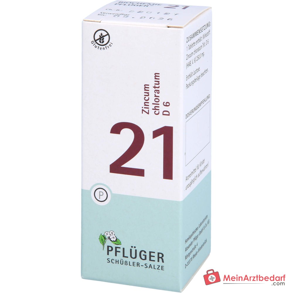 Biochemie Pflüger nr. 21 Zincum chloratum D6 tabletten, 400 stuks.