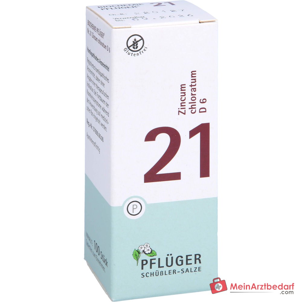 Biochemie Pflüger nr. 21 Zincum chloratum D6 tabletten, 400 stuks.