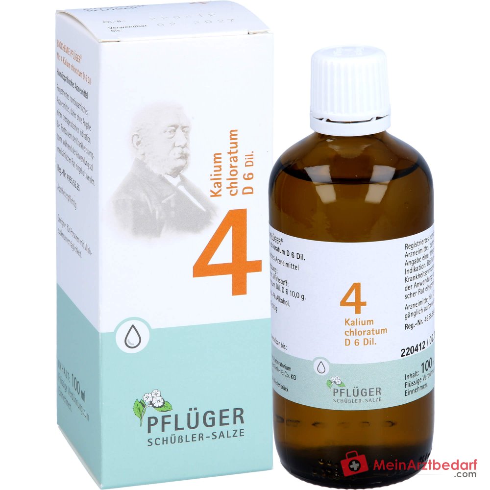 Biochimie Pflüger n° 4 Kalium chloratum D6 gouttes 1000 mg 100 ml