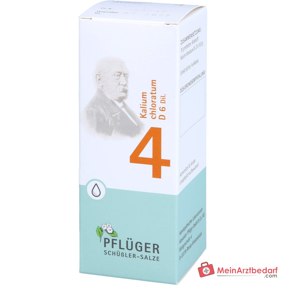 Biochimie Pflüger n° 4 Kalium chloratum D6 gouttes 1000 mg 100 ml