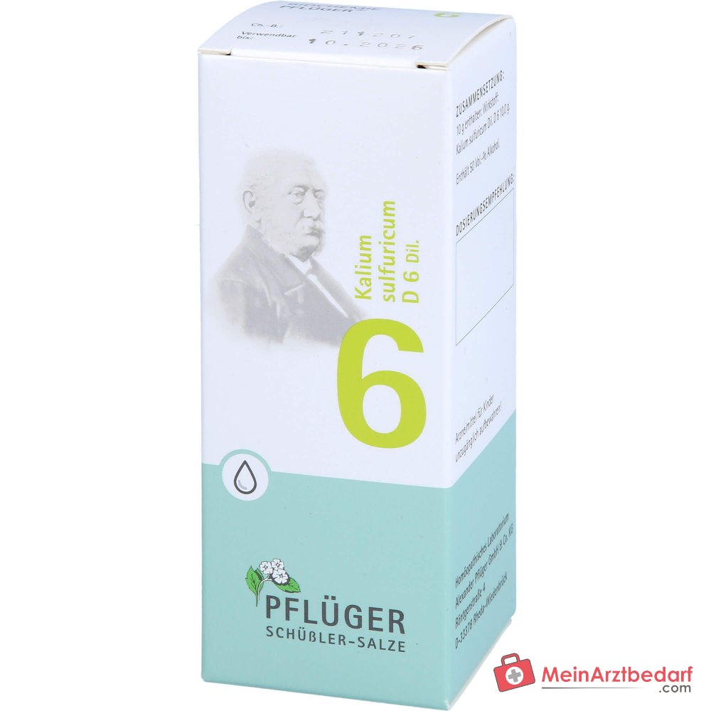 Biochemie Pflüger Nr. 6 Kaliumsulfuricum D6 1000 mg druppels verpakking