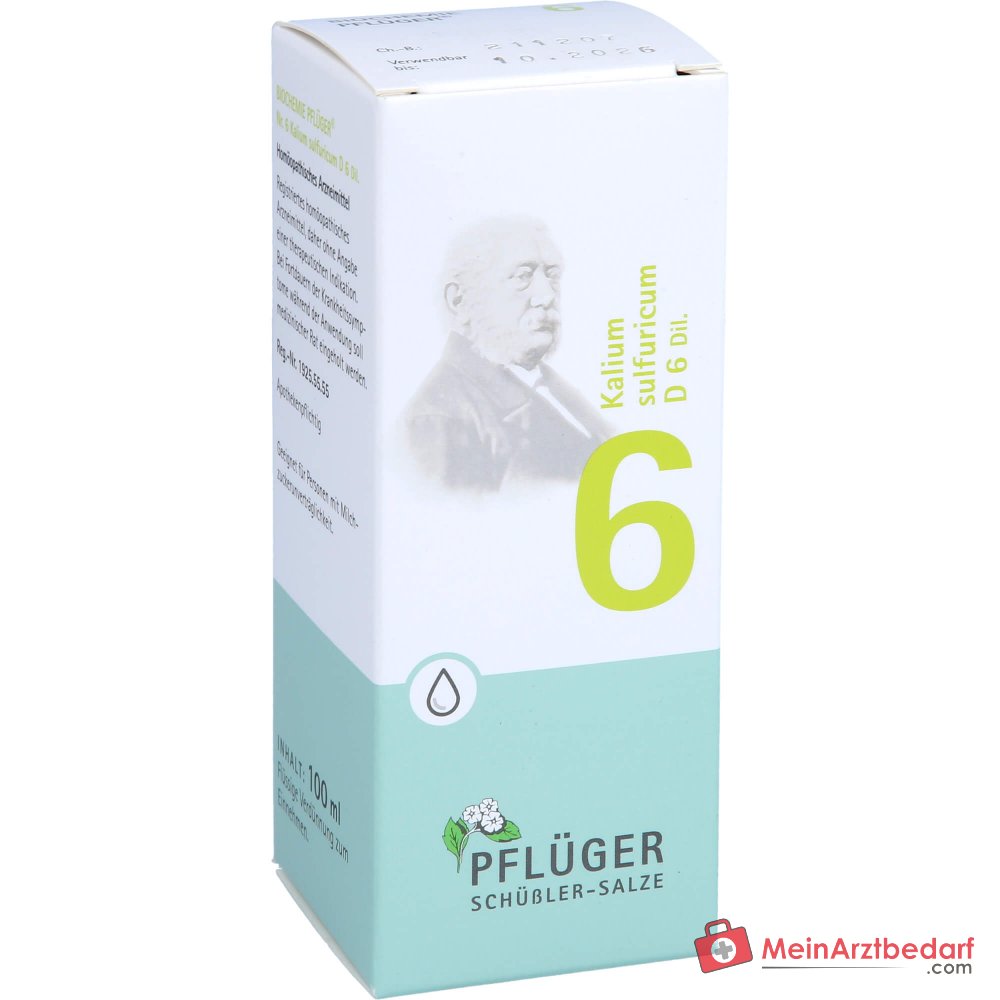 Biochemie Pflüger Nr. 6 Kaliumsulfuricum D6 1000 mg druppels verpakking