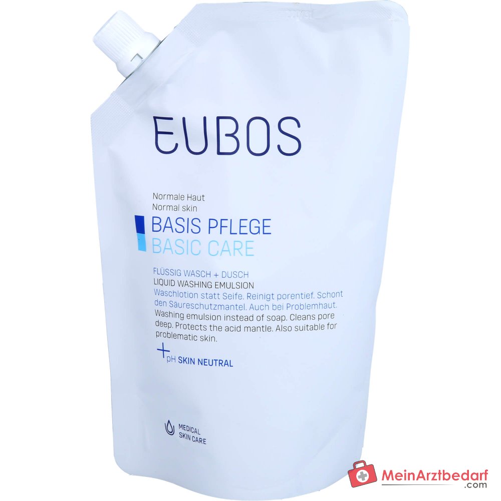 Eubos Basis Pflege Flüssig Wasch + Dusch Waschlotion Nachfüllbeutel, 400 ml.