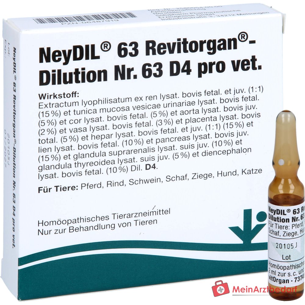 NeyDIL 63 Revitorgan D4 pro vet homöopathisches Arzneimittel Injektionslösung 5 x 2 ml