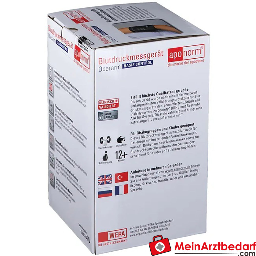 aponorm® Basis Control Oberarm-Blutdruckmessgerät Gr. M - L, 1 St..