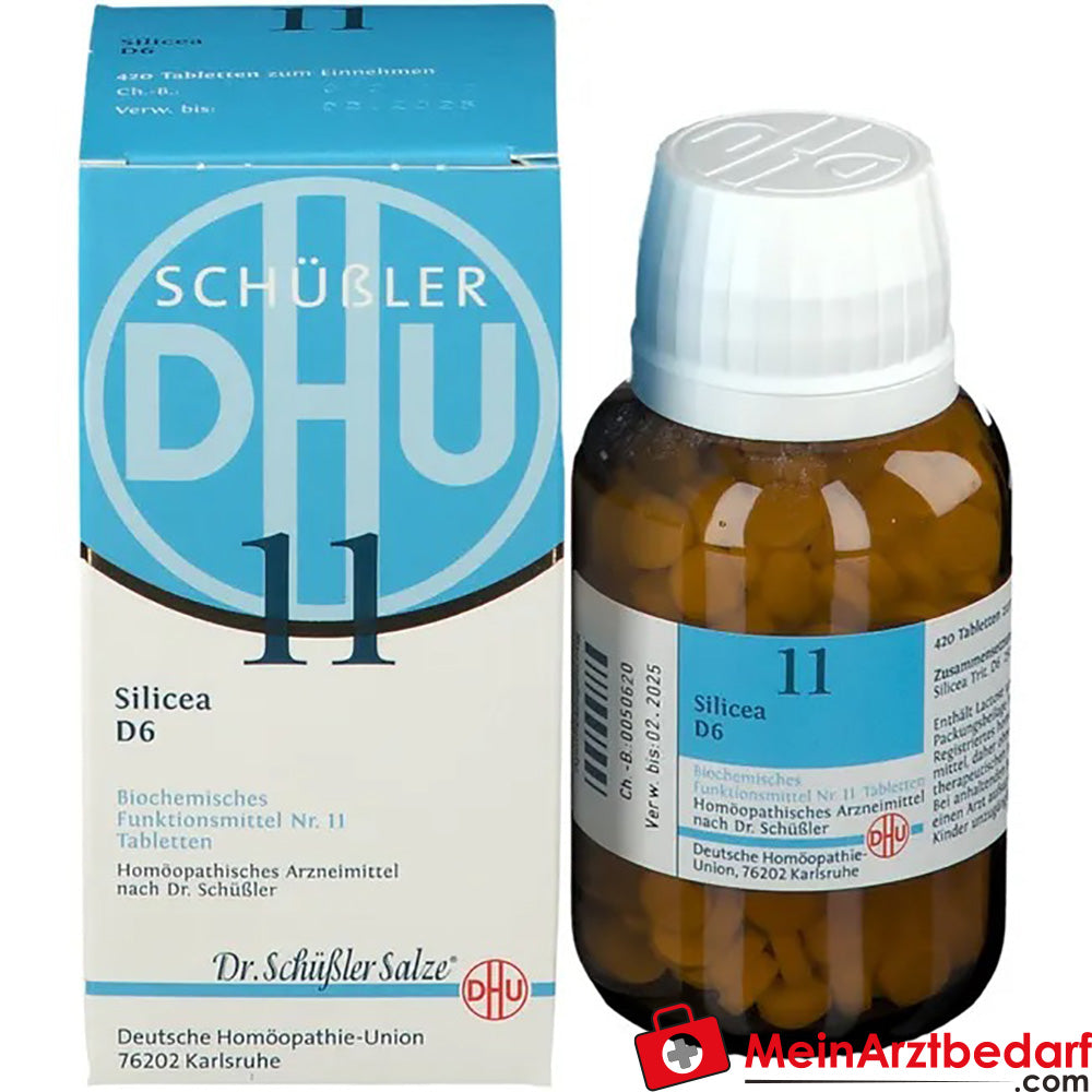DHU Schuessler sal nº 11 Silicea D6 250 mg comprimidos 80 unidades