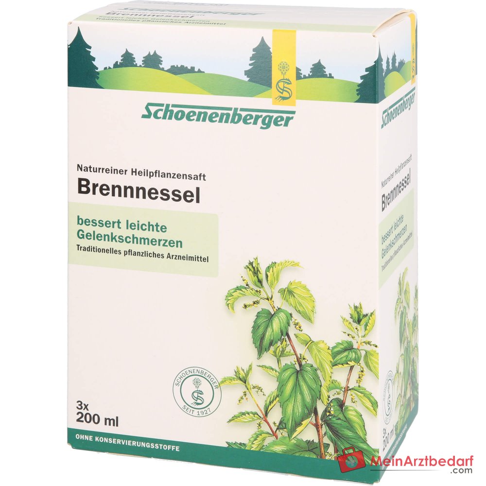 Schoenenberger Succo Naturale di Piante Medicinali Ortica Succo di Ortica, 200 ml
