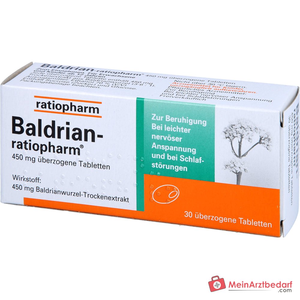 ratiopharm Baldrian-ratiopharm Baldrianwurzel-Trockenextrakt Überzogene Tabletten, 30 St.