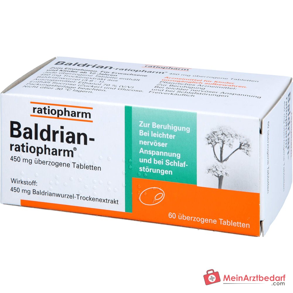 ratiopharm Baldrian-ratiopharm estratto secco di radice di valeriana compresse rivestite, 60 pz.
