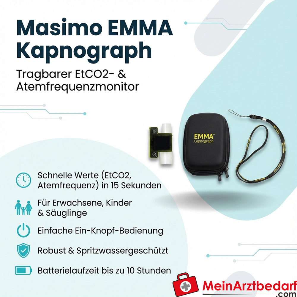Monitor EtCO2 portátil capnógrafo Masimo EMMA para adultos, niños y bebés