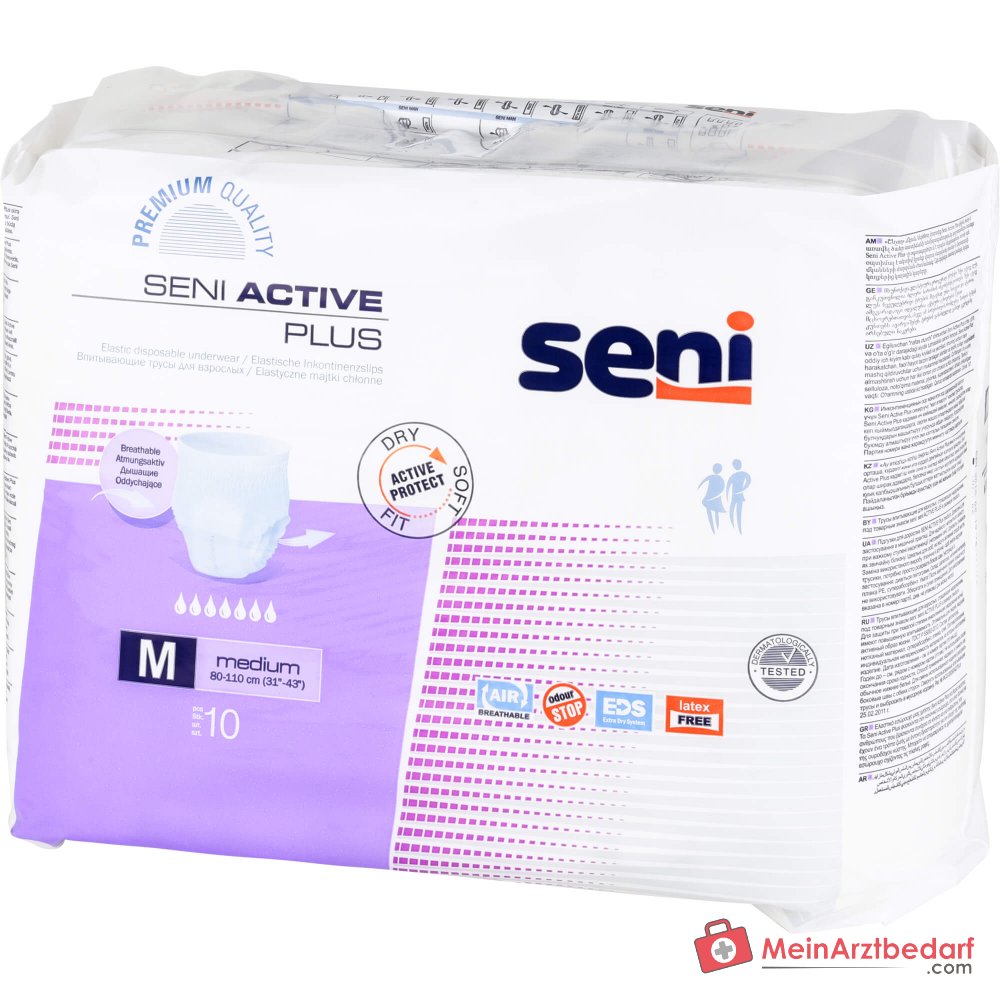 Seni Active Plus Couche Incontinence M moyenne 10 pièces Absorption 1900-2000 ml