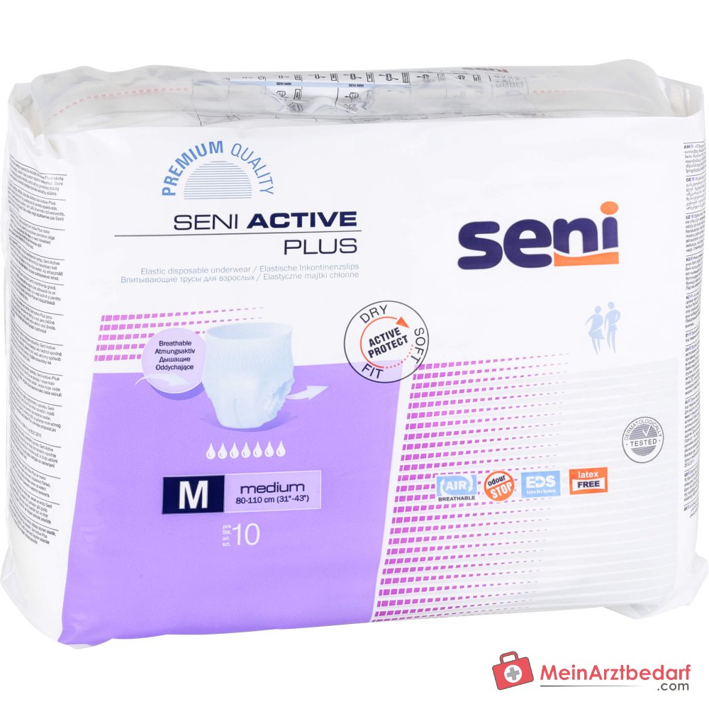 Seni Active Plus Couche Incontinence M moyenne 10 pièces Absorption 1900-2000 ml