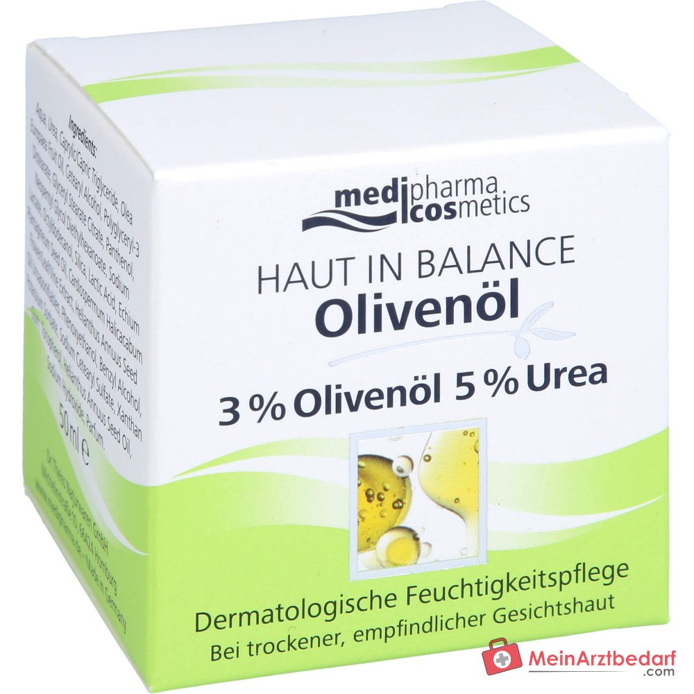 Crema hidratante medipharma cosmetics Haut in Balance con aceite de oliva, 50 ml