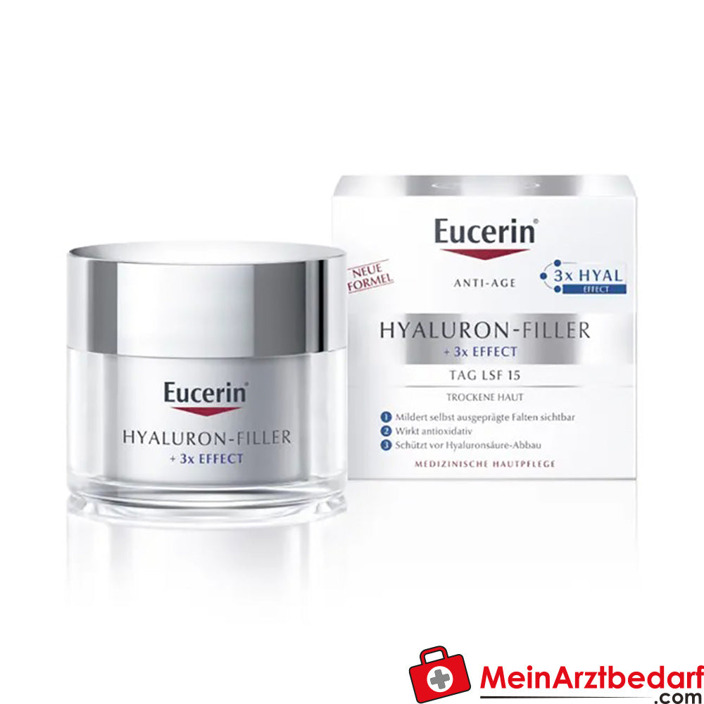 Eucerin® Hyaluron-Filler Tagespflege für trockene Haut – Glättet Falten, pflegt & beugt vorzeitiger Hautalterung vor, 50ml.