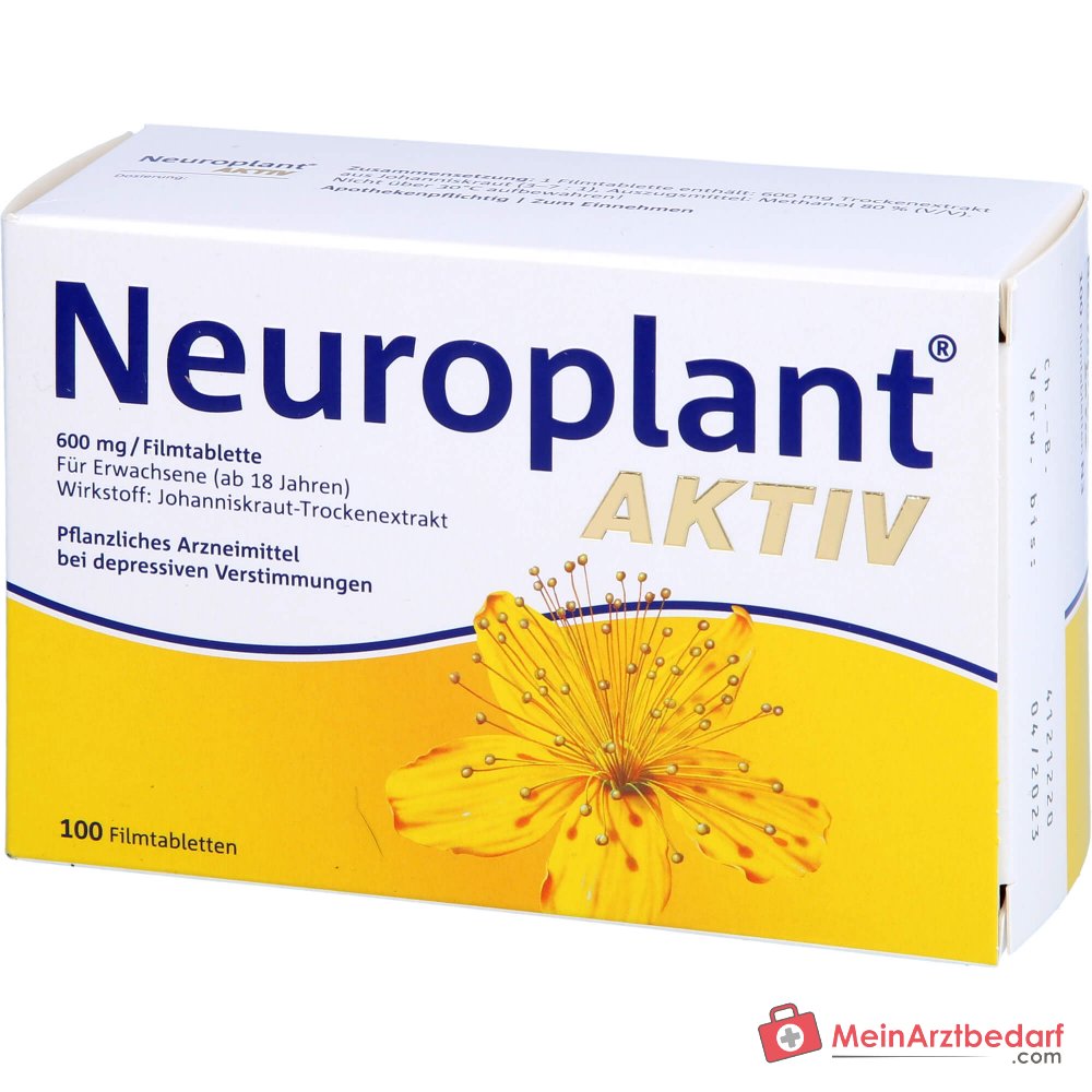Dr. Willmar Schwabe Neuroplant Aktiv extracto seco de hierba de San Juan Comprimidos recubiertos 600 mg, 100 uds.