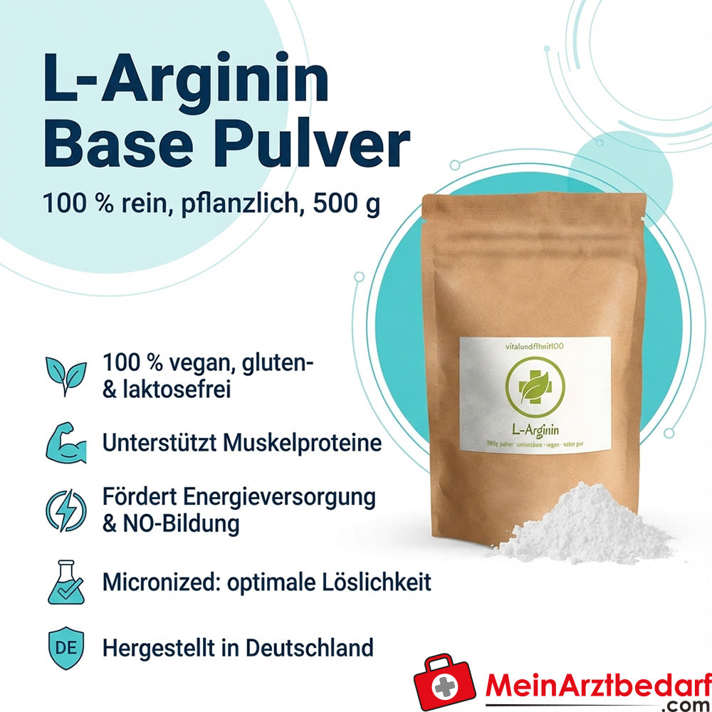 L-Arginine base poudre 100% pure L-Arginine micronisée 500 g