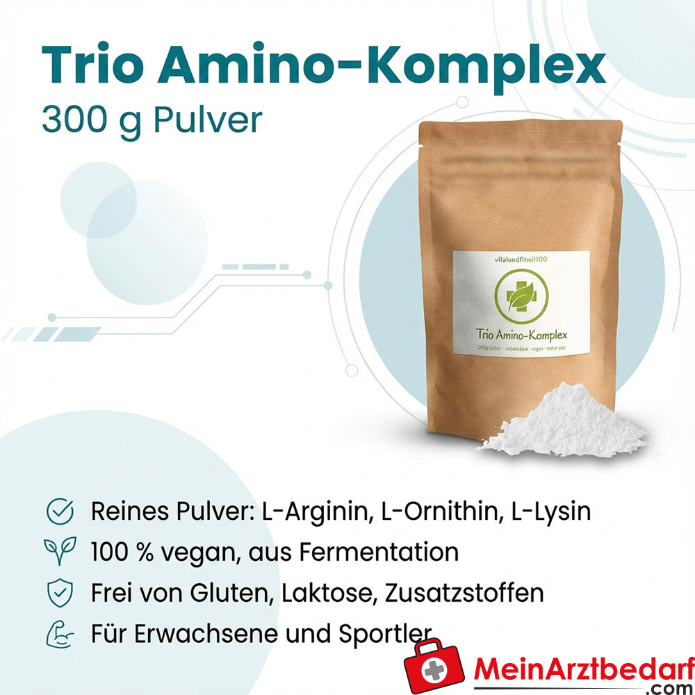 Trio Amino-Complex L-Arginina L-Ornitina L-Lisina in polvere 300 g vegan