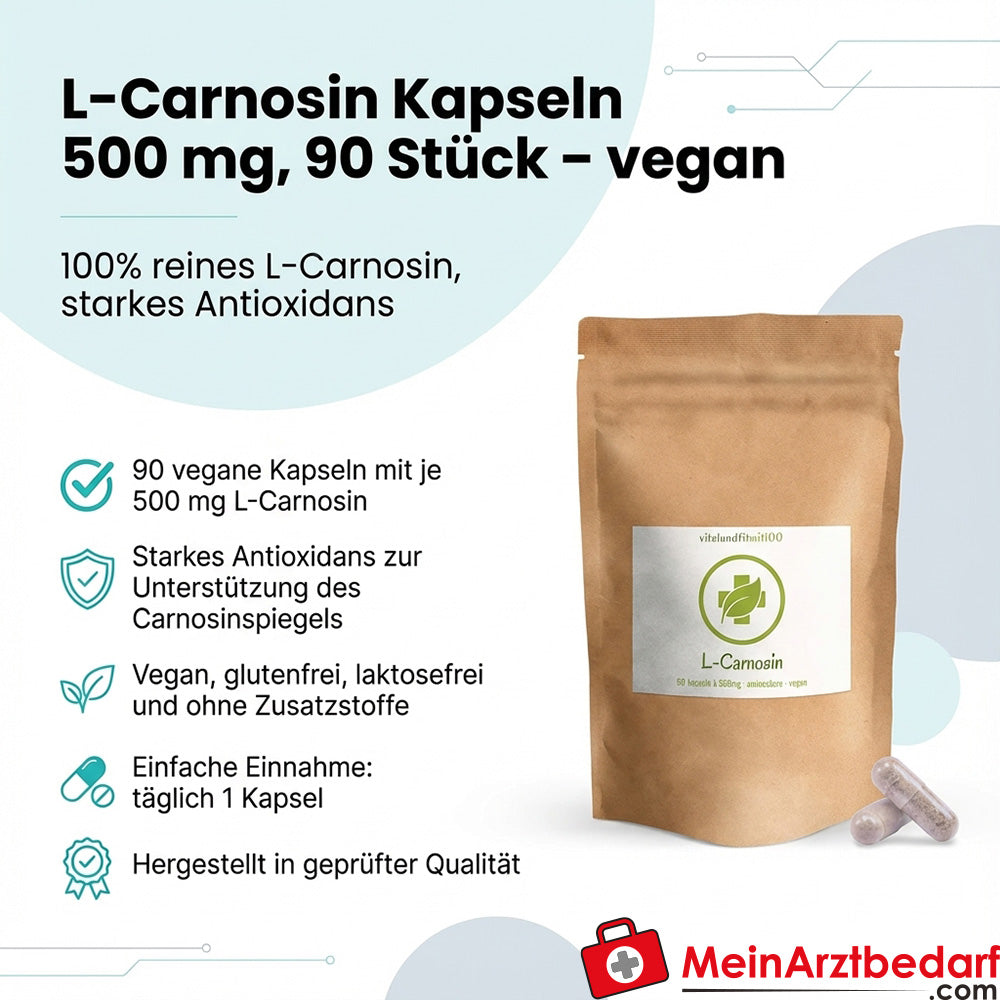L-Carnosin Kapseln 500 mg 90 Stück vegan