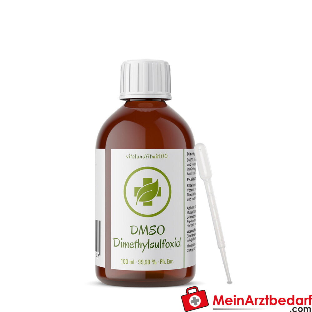 DMSO Dimethylsulfoxid 99,9 % (Ph. Eur.) in Braunglas 100 ml.