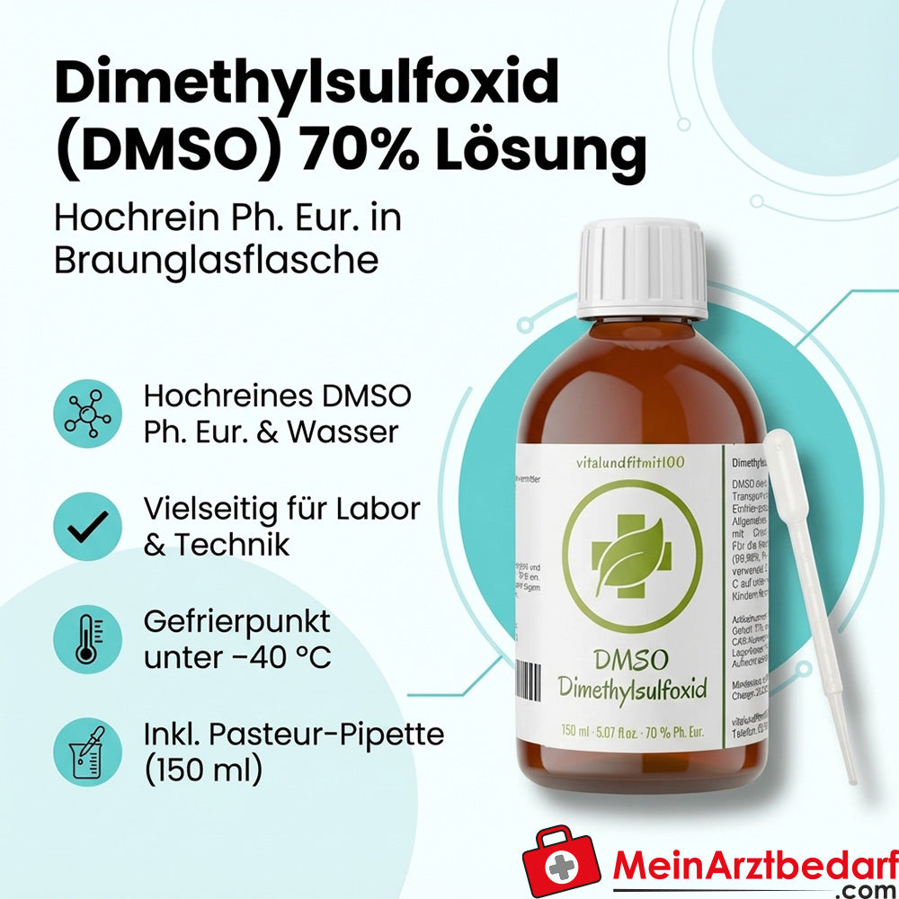 Dimethyl sulphoxide (DMSO) 70% solution (Ph. Eur.) amber glass bottle 150 ml