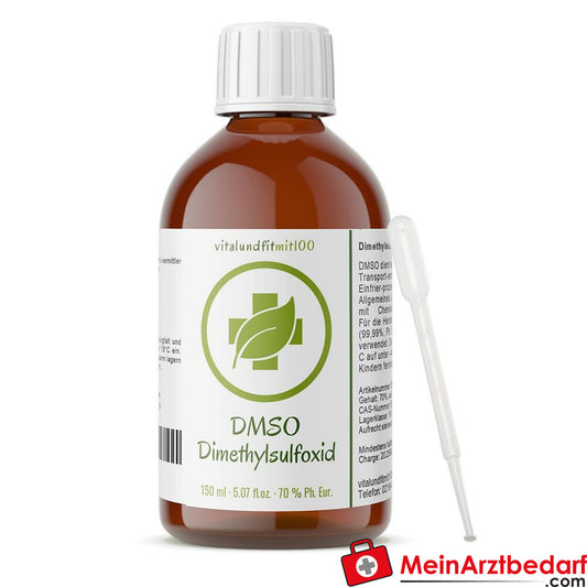 Dimethylsulfoxid (DMSO) (70%, hergestellt aus DMSO entsprechend Ph. Eur.) Braunglas 150 ml.