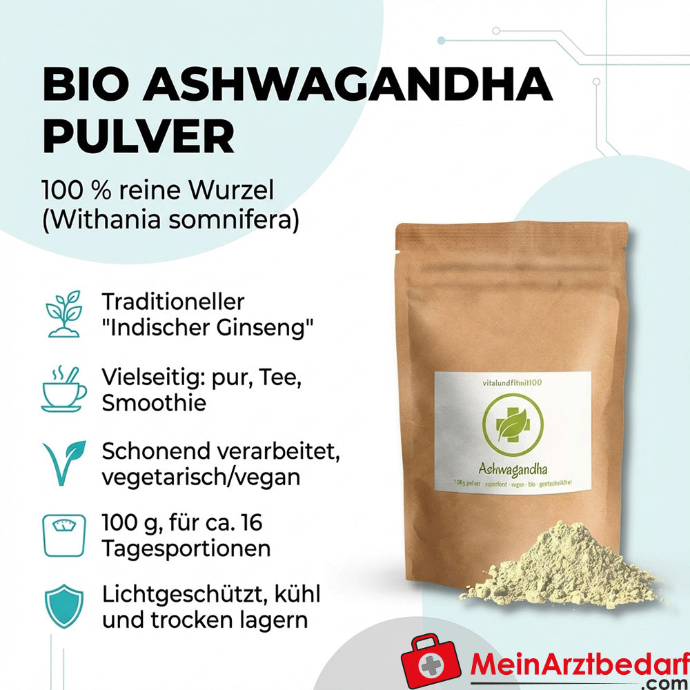 Bio Ashwagandha Wurzelpulver (Withania somnifera) 100 g