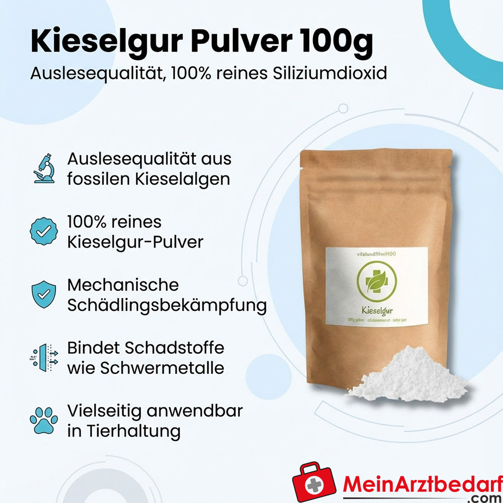 Kieselgur (Diatomeenerde) Pulver 100 g Auslesequalität – Schädlingsbekämpfung & Filterstoff