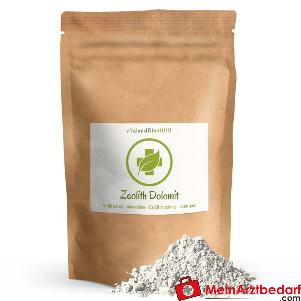 Zeolith-Dolomit Pulver (80 % Naturzeolith, 20 % Dolomit) 500 g.