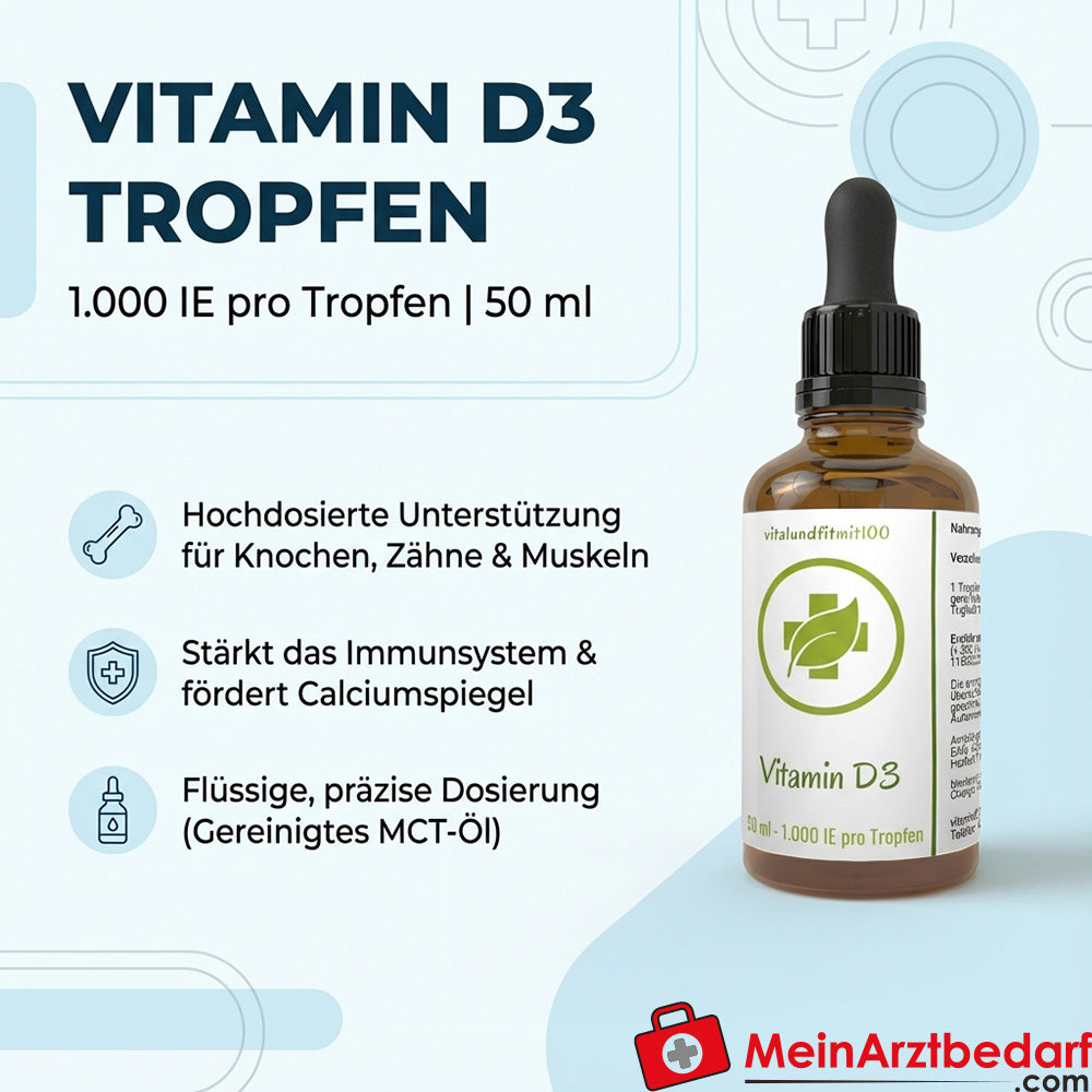 Vitamine D3 (cholécalciférol) 1.000 UI par goutte liquide 50 ml