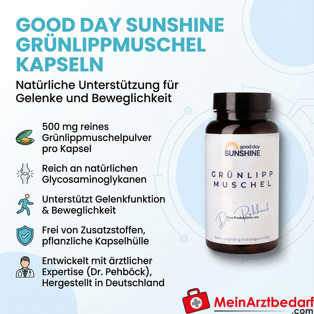 Good Day Sunshine - Capsule di cozze dalle labbra verdi - Supporto naturale per le articolazioni (90 pezzi)