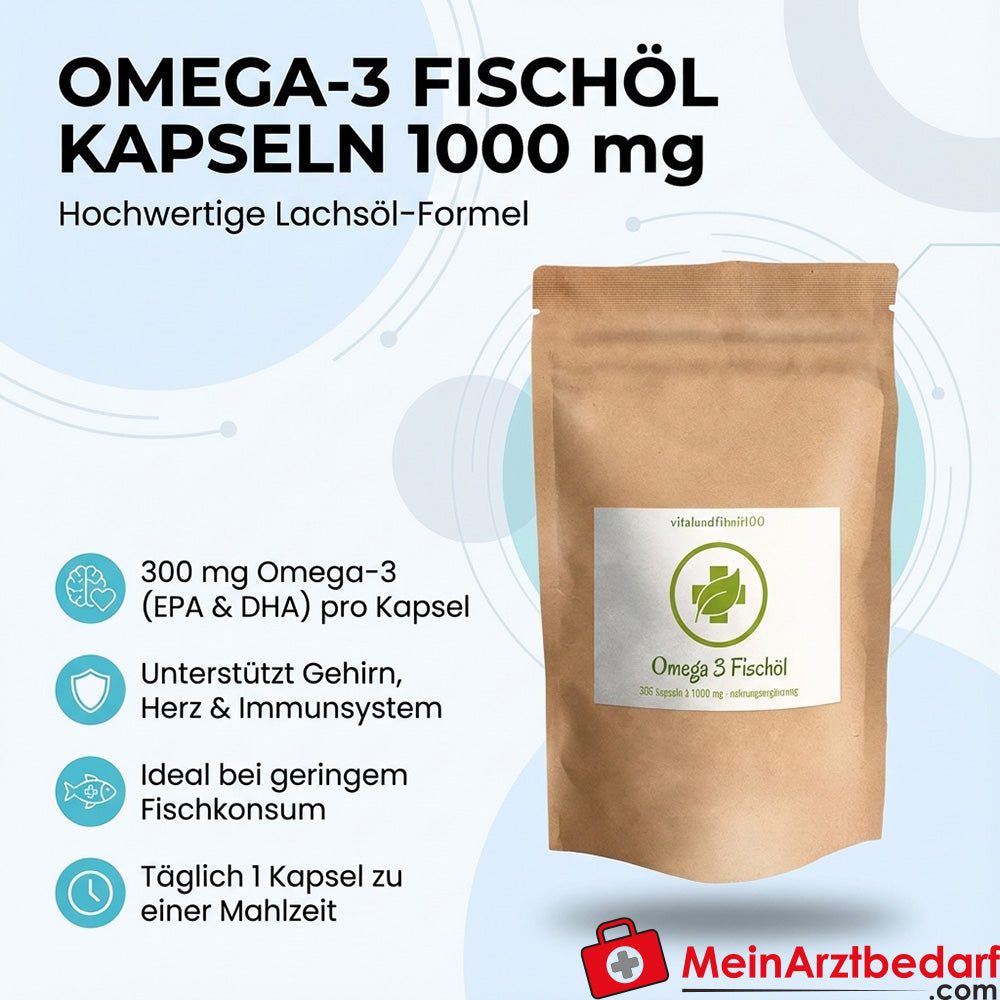 Omega-3 visolie 1000 mg capsules EPA & DHA 30% (300 mg omega-3/capsule)