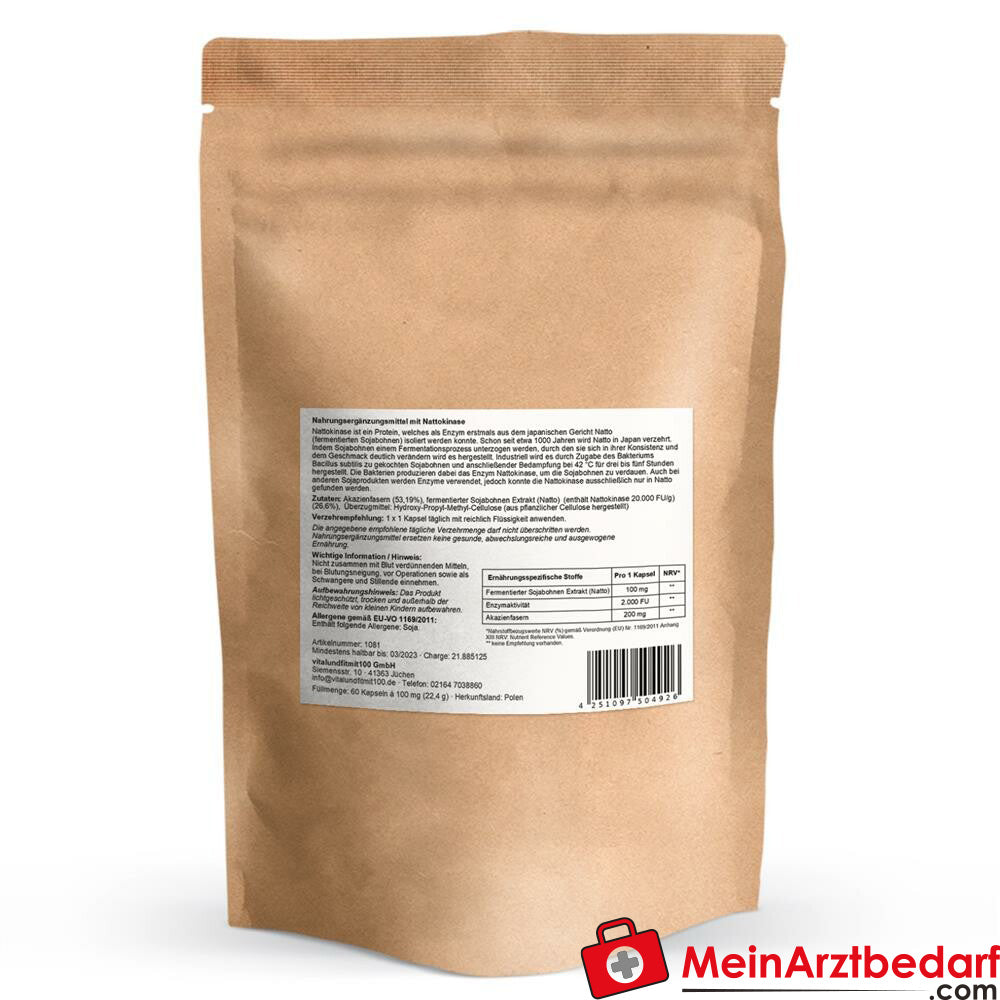 Nattokinase Kapseln 60 Stück à 100 mg (2000 FU).