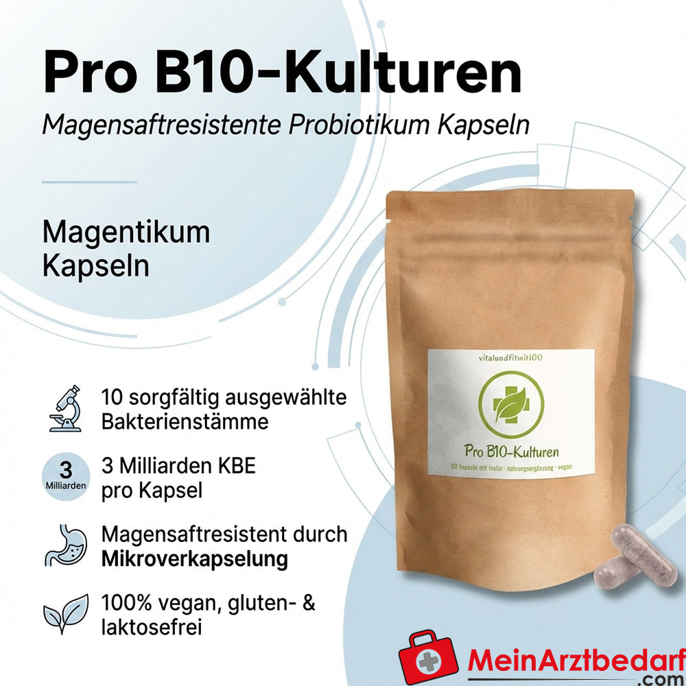 Pro B10-Kulturen Probiotikum 3 Mrd. KBE magensaftresistente Kapseln 60 St.
