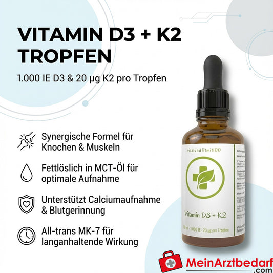 Vitamin D3 1,000 IU + K2 MK-7 20 µg drops 50 ml