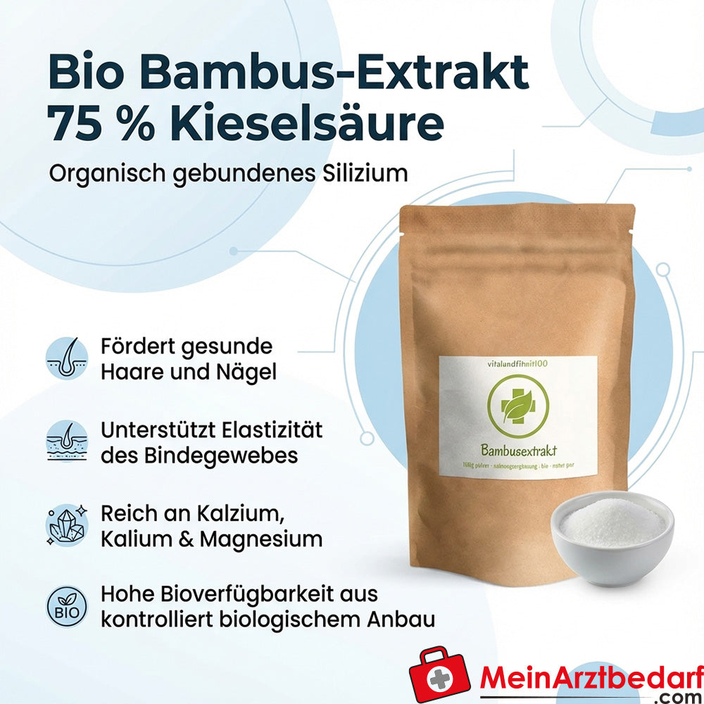 Estratto di bambù biologico Vital 75 % polvere di silice 100 g