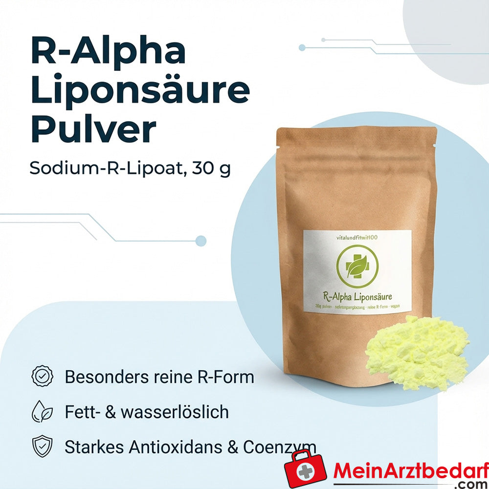 R-Alpha-Liponsäure (Sodium‑R‑Alpha‑Lipoat) Pulver 30 g