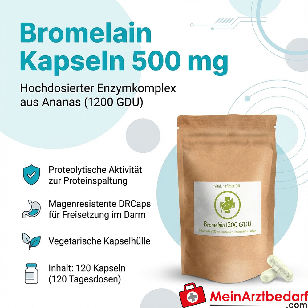 Bromelain Kapseln 500 mg (1200 GDU) magenresistente DRCaps