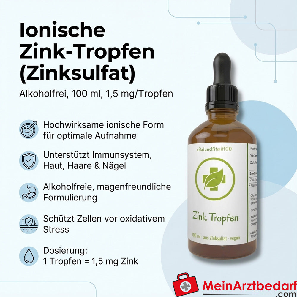 Ionische zinkdruppels (zinksulfaat) 1,5 mg/druppels alcoholvrij