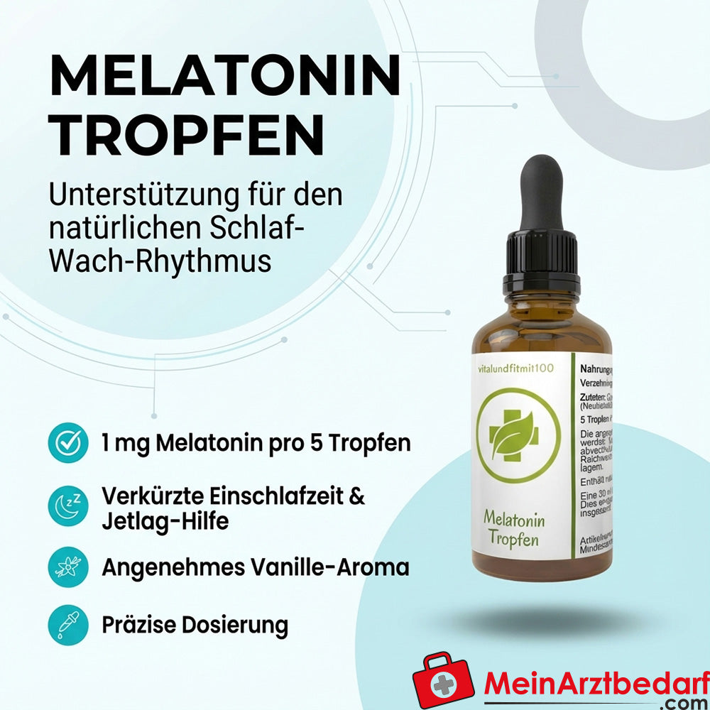Melatonin Tropfen 1 mg/5 Tropfen, Vanille-Aroma 30 ml