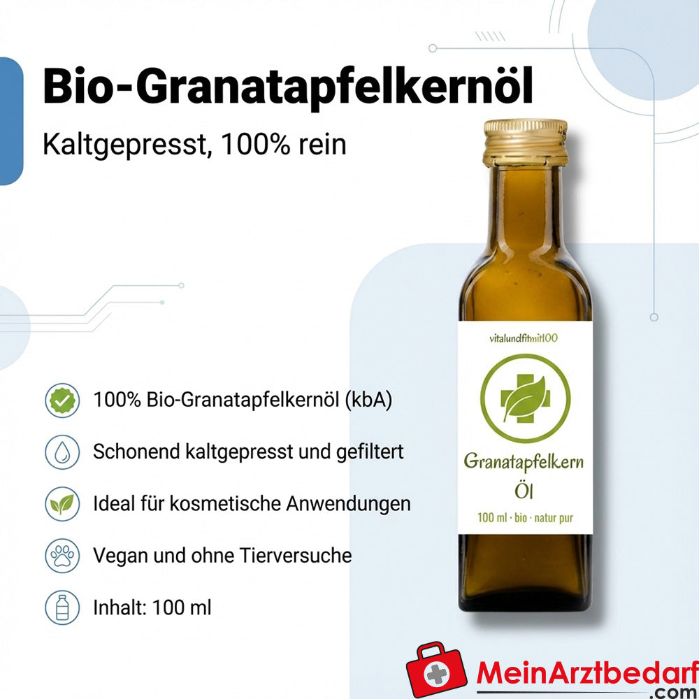 Huile de pépins de grenade bio pressée à froid 100 ml huile cosmétique pour la peau vegan