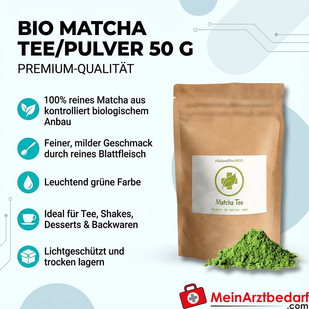 Bio Matcha Pulver 50 g – Japanischer Grüntee, fein gemahlen