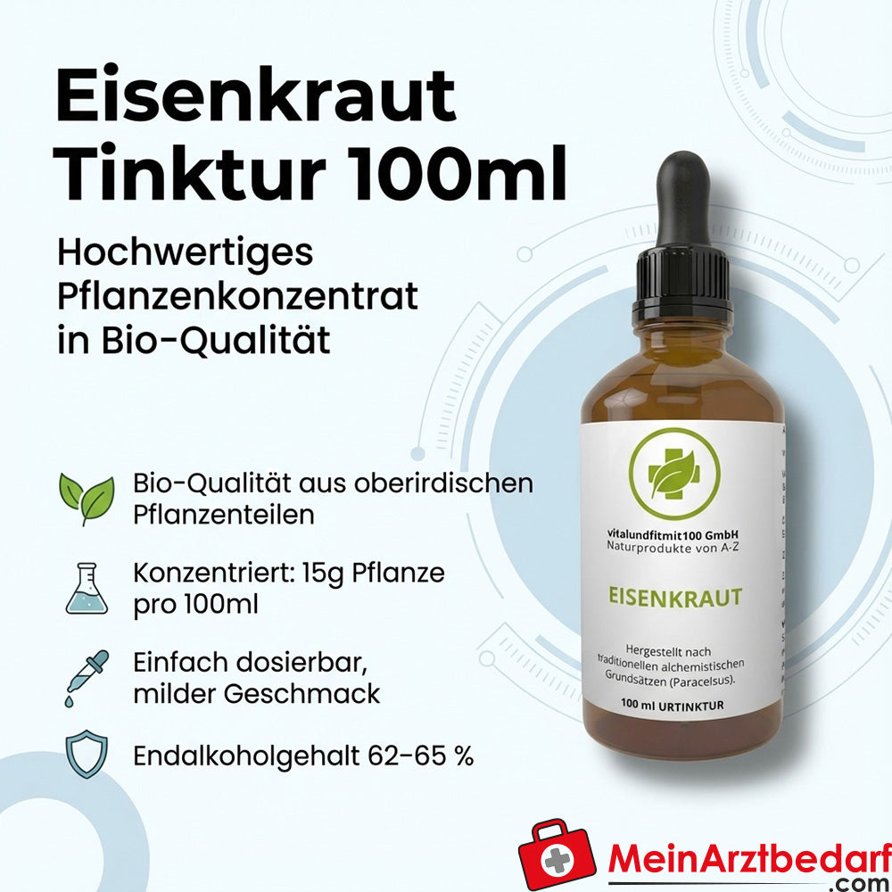 Eisenkraut Tinktur (Verbene) 62–65 % Alkohol 100 ml Bio