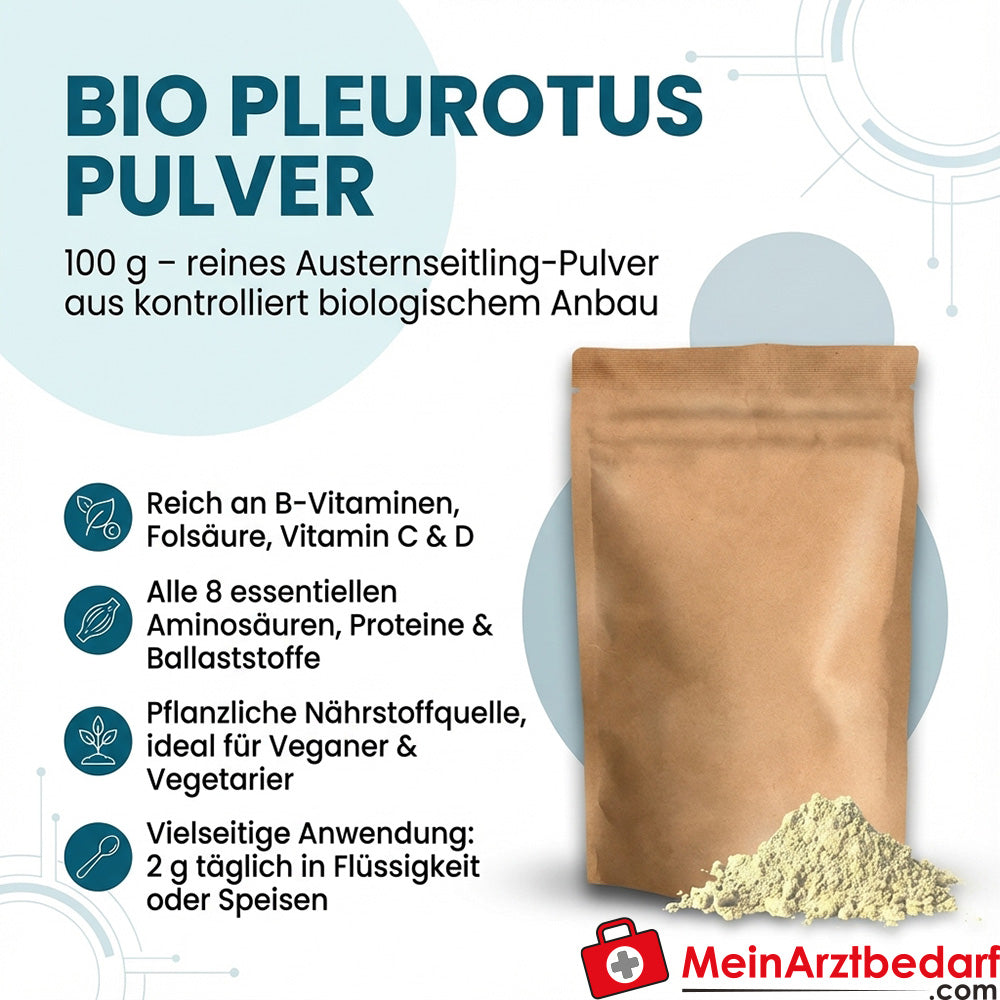 Bio Pleurotus Pulver (Austernseitling) 100 g vegan