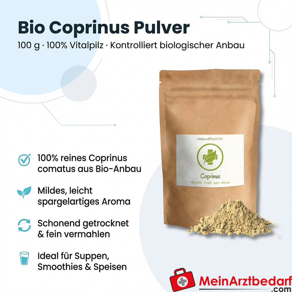 Polvere di Coprinus biologico (Coprinus comatus) fungo medicinale 100 g