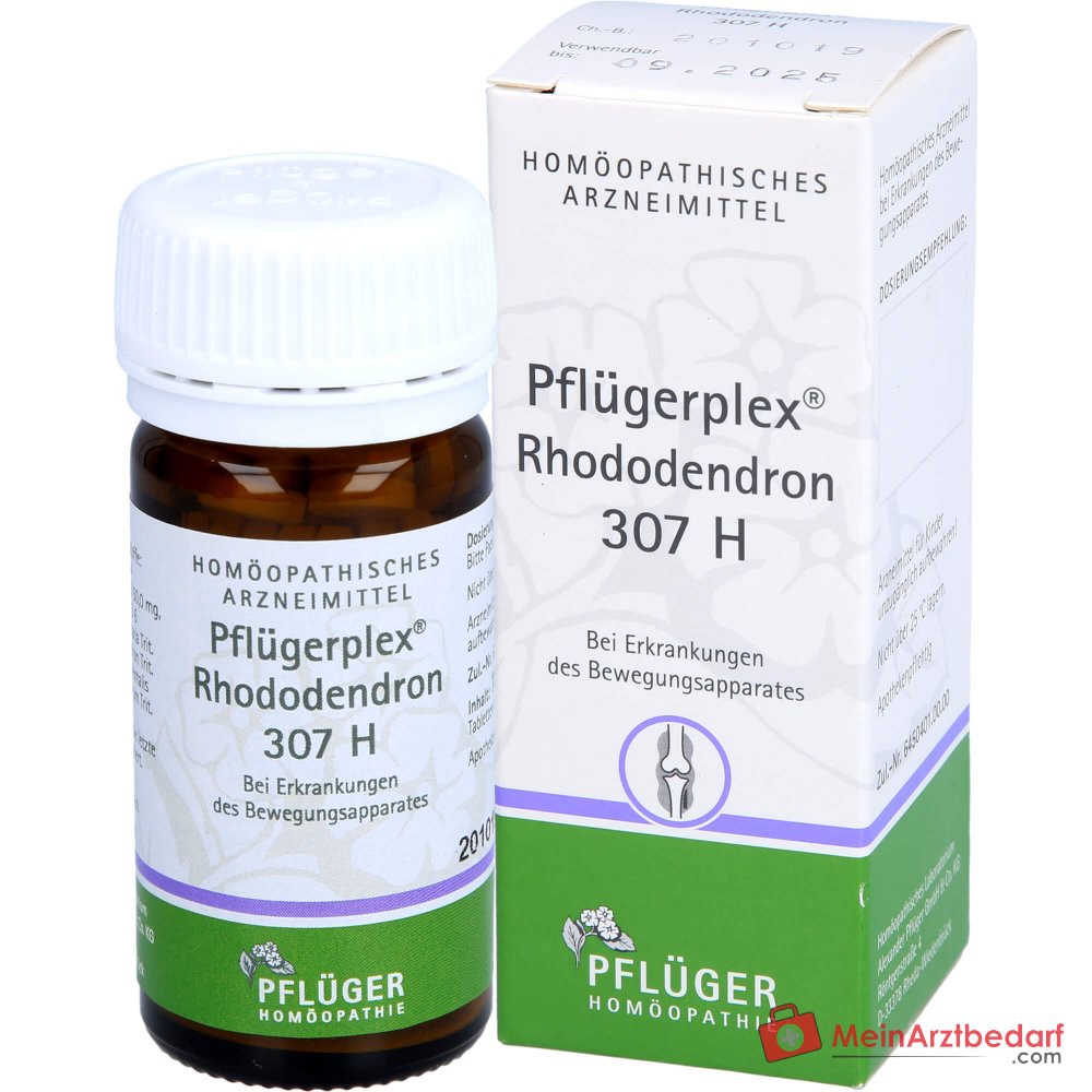 Pflüger Pflügerplex Rhododendron 307 H Acidum silicicum / Bryonia / Chelidonium majus / Filipendula ulmaria / Guajacum / Rhododendron / Thuja occidentalis Comprimés, 100 pcs.