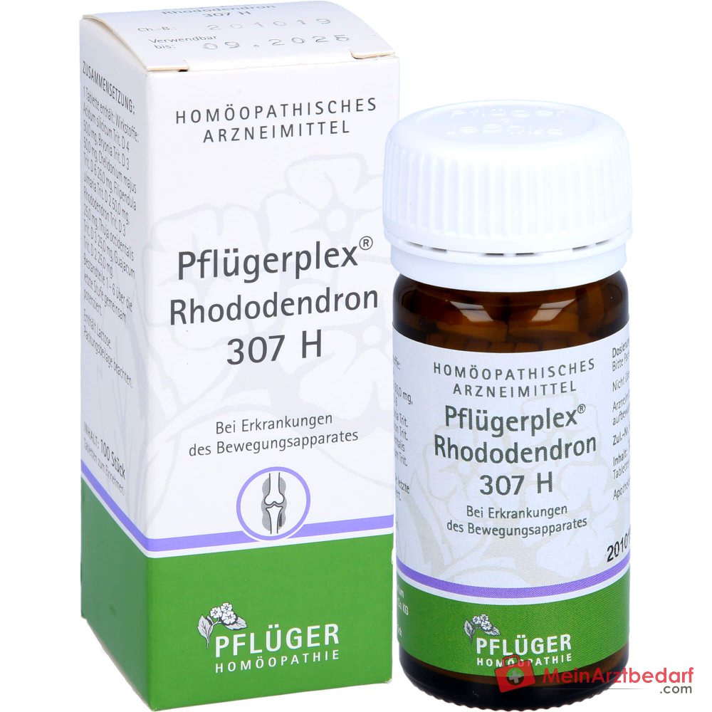 Pflüger Pflügerplex Rhododendron 307 H Acidum silicicum / Bryonia / Chelidonium majus / Filipendula ulmaria / Guajacum / Rhododendron / Thuja occidentalis Comprimés, 100 pcs.