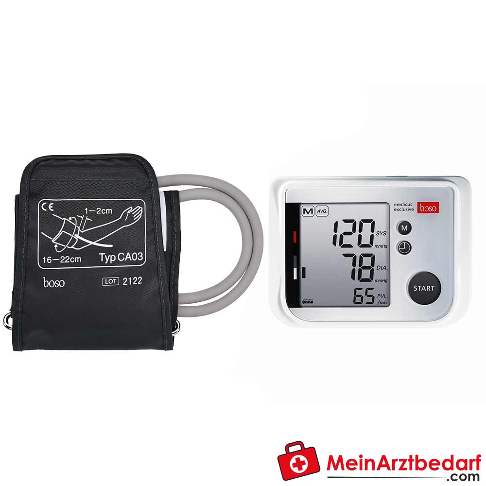 Boso medicus exclusive Blutdruckmessgerät mit zuschaltbarer Sprachausgabe.
